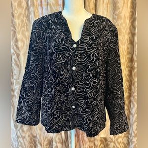 Black Velvet Sequined Jacket Top